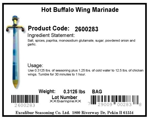 Excalibur Hot Buffalo Wing Marinade, 5-Ounce Units (Pack of 12) by Excalibur