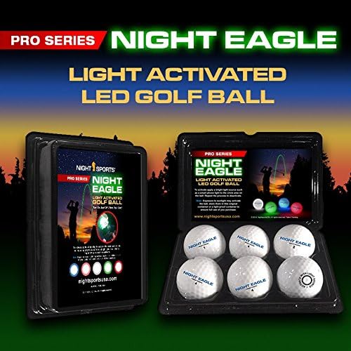 Night Sports Light Activated LED Golf Balls Color Blue Turn them On/Off and Play