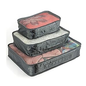 Efficient Travel Packing Cubes 3 Set Compression Cube Pouch for Luggage Organizers