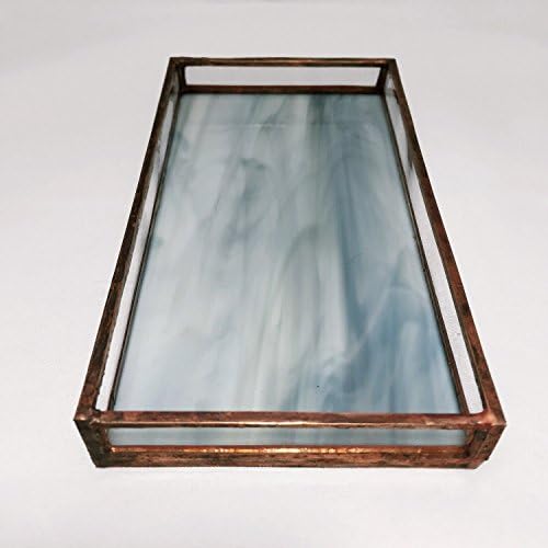 Large Carrara White Stained Glass Tray - Debbie Bean Amazon Handmade Feature Artisan