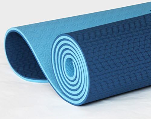 SUOWELLRA 8mm Yoga Mat, Natural Rubber With Microfibre Surface-Eco-friendly-nontoxic foam construction (Slate Blue)