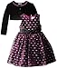 Nannette Little Girls' Taffeta Dress with Velvet Shrug