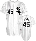 Bobby Jenks Majestic Authentic 2010 Home Pinstripe On-Field Chicago White Sox Jersey