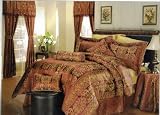 7 Pc. Jacquard Comforter Set w/ matching decorative pillows Queen