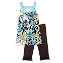 Amy Byer Girls 2-6x Whimsical Print Trapeze Tank Set With Legging