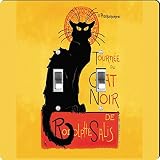 Rikki Knight Le Chat Noir Design Double Toggle Light Switch Plate