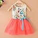 Weixinbuy Kids Girls Bowknot Flower Party Princess Tulle Tutu Skirts Orange 2-3Y