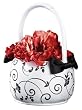 Black and White Flower Girl Basket