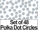 Set of 48 2 Metallic Silver Circles Polka Dots Vinyl Wall Graphic Decals Stickers Set of 48 - 2
