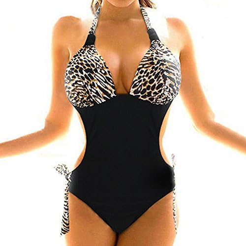 Janecrafts Women's New Sexy Leopard Backless One-piece Monokini Swimsuit Bathing Suit