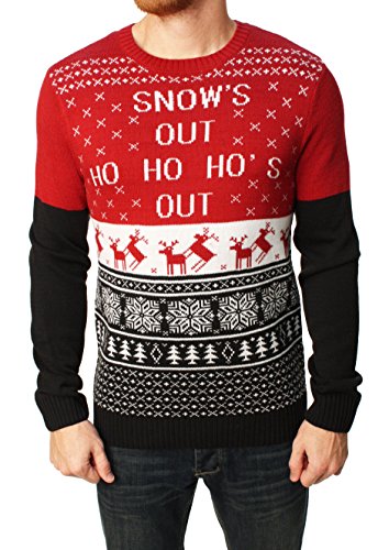 Ugly Christmas Sweater Men's Snow's Out Ho's Out Pullover Sweater