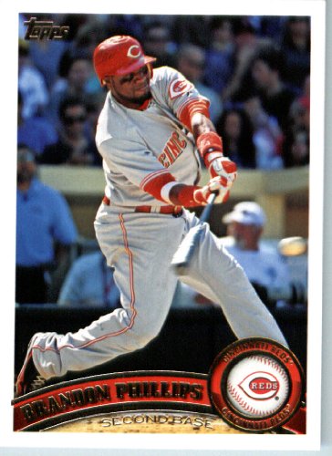 2011 Topps Baseball Card # 630 Brandon Phillips - Cincinnati Reds - MLB Trading Card (Series 2) in a Protective Screwdown Case