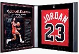 Michael Jordan Autographed Limited Edition Chicago Bulls 1986-1987 Away Red Jersey in a Jersey Arch