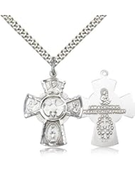 5 Way Cross Pendant, Sterling Silver