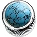 Q-Parts Dome Guitar Knob, Chrome with Turquoise Inlay