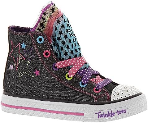 Skechers Shuffles Hip Chix Light Up High Top Sneakers Black/Multi 11 Little Kid