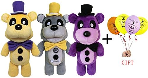 Coolfly Fan Five Nights At Freddy 4 FNAF 3pcs/set Golden Purple Grey Fazbear Freddy Plush＋Gift Freddy's Balloon