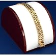 White Leather Wood Bracelet Jewelry Case Display 8.5"