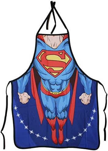 Polyester Apron American Super Hero Superman Comic Character Color Red and Blue with White Stars