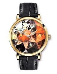 SPRAWL Aanalog Fashion Series Gold Ladies Watches of Genuine Black Leather Strap,Unique Wrist Watch for Women Girls Designed with Digital composed of flower