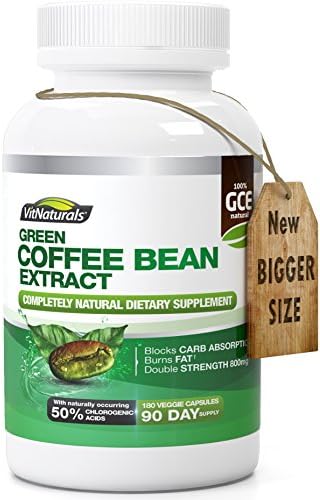 Green Coffee Bean Extract - Platinum Fat Burner and Weight Loss Supplement With Zero Side Effects - Ultra Max Strength GCA (50% Chlorogenic Acids) - Contains 180 Capsules of Pure 800mg Dr. Oz Recommended Strength - Three Month Supply - The Best Natural Weight Loss and Slimming Aid Backed By Lifetime Money-Back Guarantee