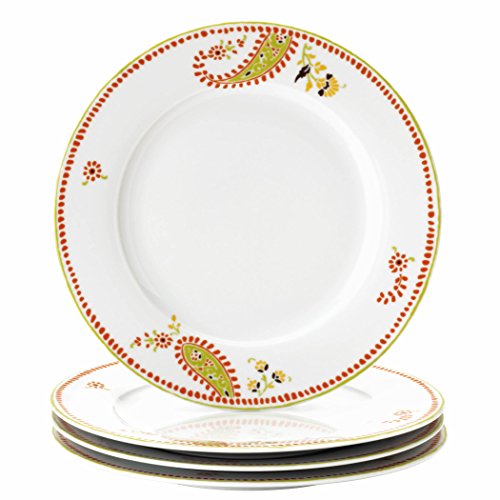 Rachael Ray Dinnerware Paisley 4-Piece Porcelain Dinner Plate Set