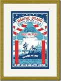 Gold Framed/Matted Print 17x23, Marine Brand Firecrackers