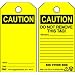 ZING 7019 Eco Safety "Caution" Tag, Plastic, 5-3/4" Height, 3" Width, Black/Yellow (Pack of 10)