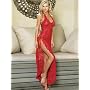 SeXy Stretch Lace Nightgown Long Gown Thong Panty Set Black or Red