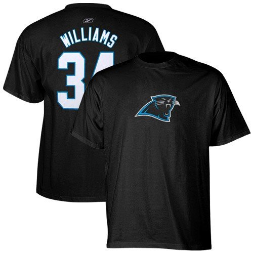 Reebok Carolina Panthers #34 DeAngelo Williams Black Scrimmage Gear T-shirt (XX-Large)