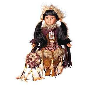 LITTLE SUNSHINE 16 Porcelain Indian w Drum Doll By Golden Keepsakes by 
