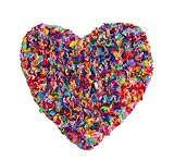 Funky Multi Colour Heart Rag Rug / Mat