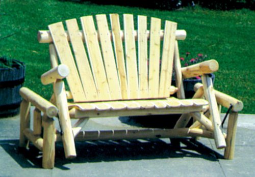 Lakeland Mills Cedar Log Patio Glider