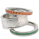 Miami Dolphins Logo Crystal Stacked Ring Set (Size 6)