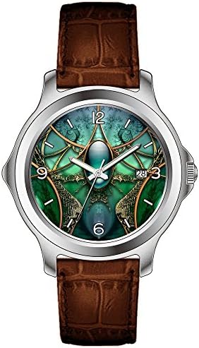 Electric Women's Unique Design Multi-Colored Romam Numerals Brown Leather Strap Watch style 776