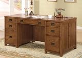 Executive Desk with Sleek Lines in Oak Finish