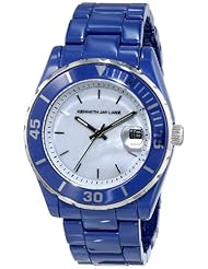 Kenneth Jay Lane Womens KJLANE-3017 3000 Series Analog Display Japanese Quartz Blue Watch