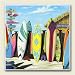 AbsorbaStone Coaster set~ Surf Shack ~4 Tile Drink Coasters ~ code 227C