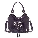 Faux Leather Tote Handbag - Plum Purple - Starlight - Lou-ella