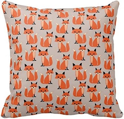 Comi Woodland Fox Cute Retro Whimsical Hipster Foxes Throw Pillows Covers 18" X 18"