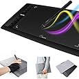 Parblo A610 Graphic Drawing Tablet 10" x 6" 2048 Levels Pressure Pen Tablet with Wool Felt Liner Bag and Anti-fouling Glove