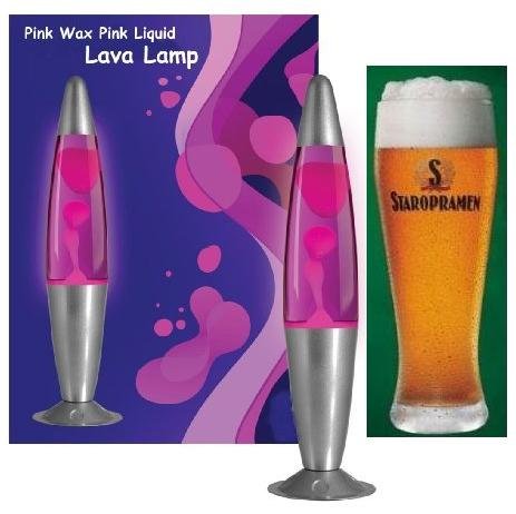 Beautiful Pink Lava Lamp Pink Motion Lava Light With 1 x Free 1/2 Pint Original Staroparmen Glass Special Offer