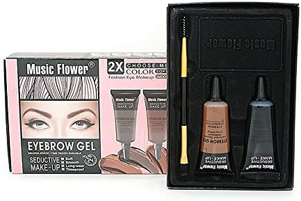 Mf Cosmetic 2 Colors Eyebrow Gel Black and Brown with Brush (2)