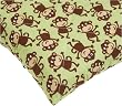Carters Quilted Woven Playard Fitted Sheet, Green/Choc