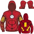 Iron Man Red Costume Zip-Up Men's Hooded Sweathshirt Hoodie
