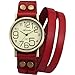 Ailisha Vintage Lady Women Korea Style Red Wrap Leather Strap Bracelet Bangle Watch WAA388