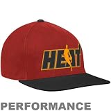 NBA Men's Miami Heat Two Tone Flat Visor Flex Hat (Black/Red, L/XL)