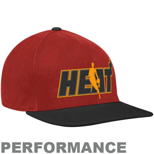 NBA Men's Miami Heat Two Tone Flat Visor Flex Hat (Black/Red, S/M)