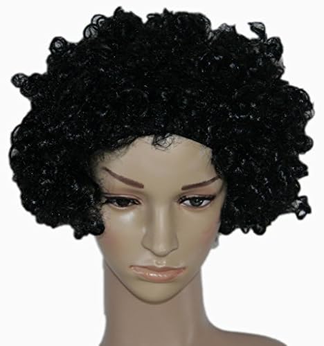 Carlo Capellini Curly Afro Fancy Dress Wigs Funky Disco Clown Style Mens/Ladies Costume 70s Hair Black by Carlo Capellini