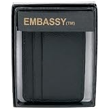 Embassy Mens Solid Genuine Leather Front Pocket Wallet Money Clip Space For Credit Cards License